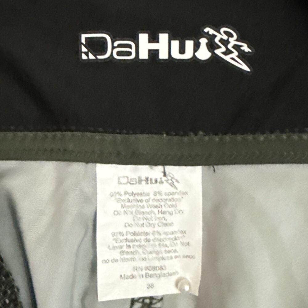 Da Hui Board Shorts Men’s Size 38 Olive Green Tribal Surf Swim - Picture 2 of 10